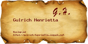Gulrich Henrietta névjegykártya