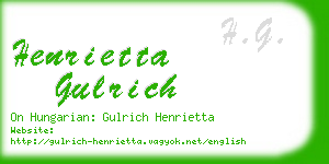 henrietta gulrich business card